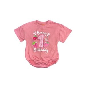 Sunpod Ltd Berry 1st Birthday One Piece Baby Girl Shirt 12-18M Pink